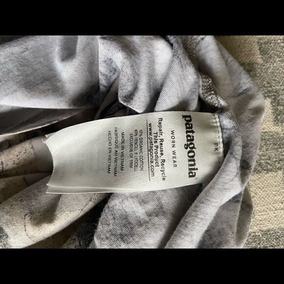 Patagonia Edisto Dress Latticeback Gray Flying Geese Print Built in Bra - Picture 6 of 6